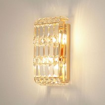레이어 크리스탈 인테리어 벽등, E14 LED 미니콘램프 5W (노란빛) 포함, 골드