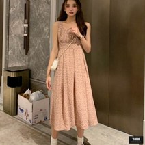 가바바 여성 나시 원피스 산뜻한 매력의 플라워 패턴 나시 롱원피스 G52002