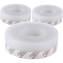 jandaery 5m 25mm 3개 투명 바람막이 테이프 찬바람 더운바람 우풍 실리콘 문풍지 현관문 유리문 방문 문틈막이, 1팩