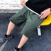 남성 여름 핫한 유니크 데일리룩 무릎 기장 면반바지