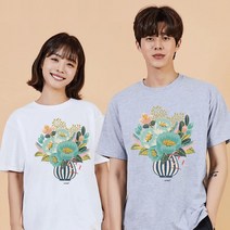 키밍 화병 꽃꽃이 플라워 여성반팔티 디자인티셔츠