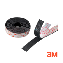 3M 듀얼락 초강력 벨크로 탈부착 찍찍이 양면 테이프 전동휠 DIY 멀티탭 서랍 고정, SJ3550 (250방 - 폭 25mm 블랙), 100cm
