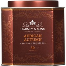 Harney & Sons 하니앤손스 아프리칸 어텀 티 30티백 틴케이스 히스토릭 로열 펠리스 컬렉션 김하늘 차 선물 카페인 프리, 단일상품개