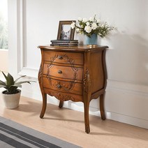 보니 엔틱 3단 마호가니원목 협탁