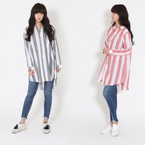 조그만하루-1807-굵은줄스트라이프박스롱마남방 humak*849500EA