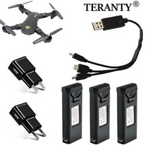 VISUO XS809s XS816 RC 쿼드 콥터 드론 배터리 예비 부품 액세서리 3.85V 용 오리지널 1800 v 3.7 mAh Lipo 충전기 세트, White