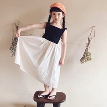 빠빠야네 키즈 주니어 여아 여름 린넨 쥬 쿨나시 원피스