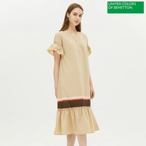 베네통 베네통 배색 니트 프릴 원피스 BAOPB3131_BG