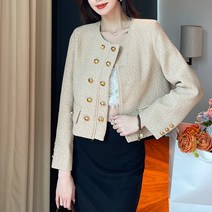 넷투넷코리아 여성 캐주얼 자켓 슬림 빅사이즈 크롭 숏 코트 트위드