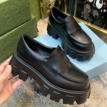 안전화털이개 작업화 털이 빨래브러쉬 구두브러쉬 강모브러쉬 로퍼 단일 레이어 가죽 스니커즈 남녀 공용 편안한 통굽 영국 스타일 청키 와이드 힐 가을