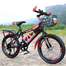 어린이 자전거 키즈 바이크 어린이 네발자전거 어린이용 자전거, 블랙 레드 22인치 + A