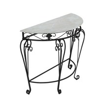 북유럽 심플 콘솔 반달협탁 테이블 사이드 복도장 거실선반 침실 안방 현관, 70X35X80 블랙