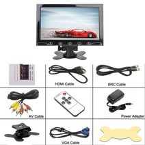 10.1 인치 휴대용 자동차 모니터 HD 와이드 스크린 디스플레이 지원 BNC / VGA AV 입력 라즈베리 파이 Xbox 360 PS4/CCTV 용, 01 브라운