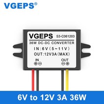 차량용 220v 인버터 캠핑용 6V to 12V DC 전원 공급 장치 전압 조정기 변환기 5-11V 자동차 부스터 모듈, 03 6V to 12V 3A_01 6V_01 12V