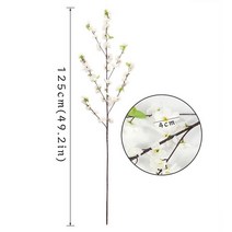 벚꽂 조화 핑크 옐로우 화이트 복숭아 꽃 인조 125cm 긴 분기 봄 매화 웨딩 홈 장식 1 피스, 04 B04