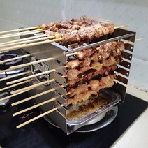 구이 꼬치 화로 그릴 양꼬치 기계 바베큐 스토브 가정용 실내 이국주 그릴판 탈부착식, [중형D]오븐+단숯+도구