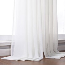 LISM 베이지 색 Tulle Sheer 커튼 거실 용 장식 침실 주방 White Voile Curtains