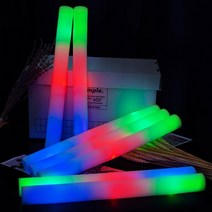 축제 LED 글로우 스틱 RGB LED 글로우 폼 스틱 응원 튜브 다크 라이트 생일 웨딩 파티 용품, 12 개 폼 스틱