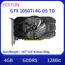 rtx2060super중고 yeston rx6600 6500xt 그래픽 카드 gddr6 gt1060 1050ti rtx 2060 슈퍼 게임용 데스크탑 gpu 비디오 카드 팬, gtx1050ti-4g d5 td