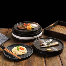 일본식 파인 다이닝 플레이트 접시 수입 그릇 아울렛 세라믹 빈티지 명품 화소반 사기 레트로 브런치 고급 호텔 접대용 남대문 시장 스테이크, D