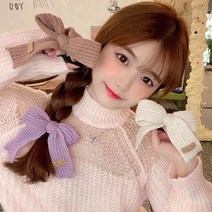 코지 니트리본 머리끈 / 유아 여아 어린이 고무줄