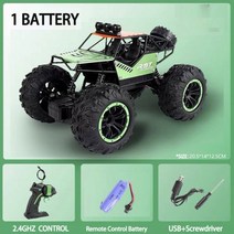 RC카 입문용 1:18 합금 RC 20 KM/H 4WD 원격 제어 고속 카 2.4Ghz 전기 장난감 몬스터 트럭 버기 오프로드 포이 보이, KOREA, Green