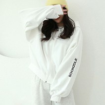 순이들 여성 오버핏 벌룬 기모 후드집업