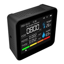 대기질 모니터 CO2 계량기 이산화탄소 기. 시간 및 날짜. TVOC PM2.5 온도 테스터. 9in 1. 신제품, 한개옵션0