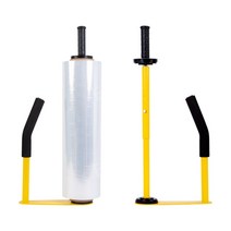 자동 랩핑기 수동 핸드 래핑기 머신 반자동 공업용 랩 필름 포장기 2종, 옐로우