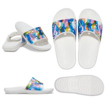 [국내정식매장] 크록스 [CROCS] 207408-94S 클래식 버블 블록 슬라이드 (화이트/멀티)