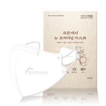 코튼데이 뉴프리미엄 마스크 KF94 화이트 100매 대형/중형/소형 새부리형 순면한지, 중형