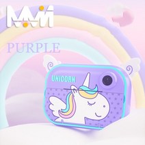 스티커사진기 즉석 인생 포토 네컷 카메라 프린터 출력기 ins unicorn kids Instant camera print camera for children hd 디지털, 보라색 유니콘, 16g