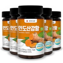 프리미엄 인도산 강황정 강황환 HACCP 인증 500mg 300정, 150g, 5병