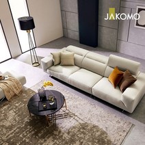 자코모 모빌리 4인 기능성 럭스 이태리 통가죽 천연면피 소가죽 소파+스툴, 스톰블루