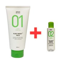 아모스 퓨어스마트 헤어 팩 300ml + 퓨어스마트 샴푸 유분 80ml 2개, 1개