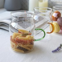 홈카페 투명유리 큰머그컵 북유럽 머그잔 330ml 500ml, 소/그린