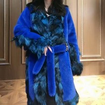 Imported Fox Fur with European Mink Jacket Long-Sleeved Women39s Mid-Length Winter Warm and Slimming