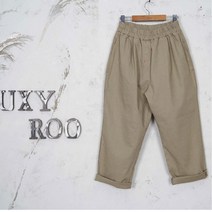 벅시루 여성 치치 한땀스티치 스판 밴딩 배기