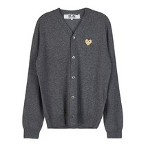 꼼데가르송 [라벨루쏘] [꼼데가르송] P1N050 GREY 골드 하트 로고 울 가디건