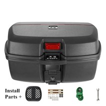 슈퍼커브탑박스 배달박스 차량 대용량 오토바이 탑 케이스 45L 2 헬멧 보관 캐리어 모터 박스 스쿠터 테일, 03 Black