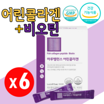 식약처인증 식약청인증 어린콜라겐 저분자펩타이드 어류 콜라겐 3270mg 성분 먹는엘라스틴 비오틴 히알루론산 식물성콜라겐 파우더 분말 코스트코 건강기능식품 효능, 6개(3개월분), 30포