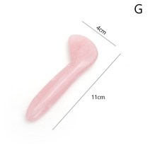 괄사마사지 도구 경락 구아샤 천연 로즈 쿼츠 옥 구아 샤 스톤 보드 마사지 스크레이퍼 플레이트 페이스 도, 06 Pink Hooked Shape