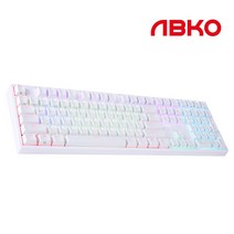 앱코 HACKER PBT RGB 무접점 유선키보드 55g, KN10, 화이트