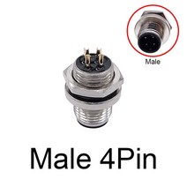 M12 패널 후면 장착 플랜지 소켓 센서 커넥터방수 나사산 커플링 암수형 3 4 5 8 핀, 02 Male 4pin