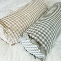 토라의집 높은 원형 메밀베개 바이오칩 대형, 메밀충전재, 그레이, 2.체크