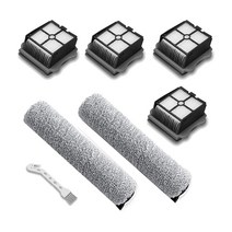 Huante Tineco IFloor 3/Floor One S3 무선 진공 청소기 2팩 브러시 롤러 + 4팩 필터용 교체 부품, Gray & Black