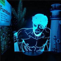 수면등 무드등 BJ 알렉스 안지원 3D Led 야간 조명 애니메이션 환상 램프 USB, 블랙 베이스, 리모컨 없음