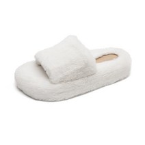 밍크 털 굽높은 털 슬리퍼 여성 겨울 신발 굽높은 사무용 실내용 유니크 3cm 1cm