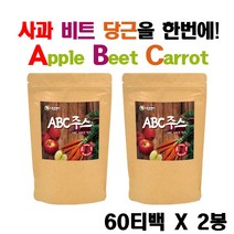 국내산 ABC 주스 티백 차 100 국산 abc주스차 야채수 차 야채주스 뉴트로웨이 에이비씨쥬스 삼각티백 사과 비트 당근 여성 남성 대용량, 6 0 T _ 2