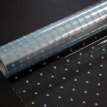 나모몰 투명포장지 53cmx19m, 1롤, 1도하트_하늘